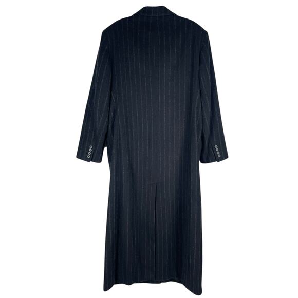 Lauren Ralph Lauren Pinstripe Wool Blend Double Breated Coat Black Size 8 - Picture 7 of 10